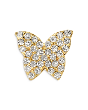 Moon & Meadow 14k Yellow Gold Diamond Pave Butterfly Single Stud Earring