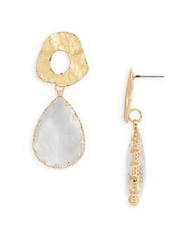 AQUA - Hammered Ring & Crystal Drop Earrings - 100% Exclusive