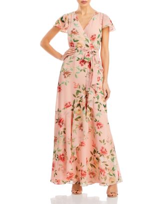 Eliza J Flutter Sleeve Maxi Dress | Bloomingdale's