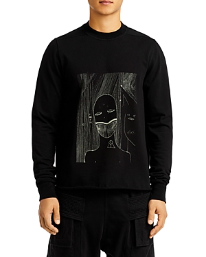 Drkshdw Rick Owens Crewneck Graphic Sweatshirt In Black