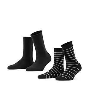 Falke Striped Socks, Set Of 2 In Black