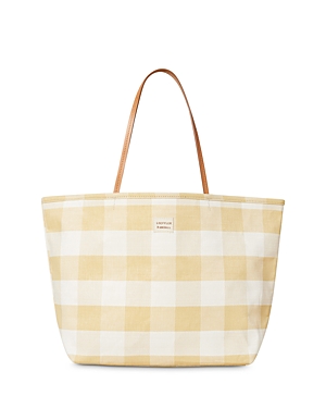 Bodie Oversized Open Tote In Hay Gingham