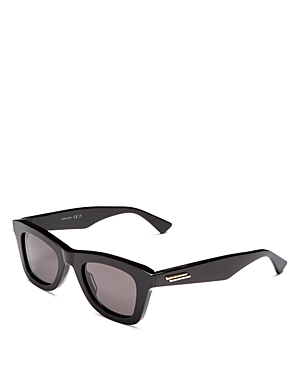 Shop Bottega Veneta Round Sunglasses, 48mm In Black/gray