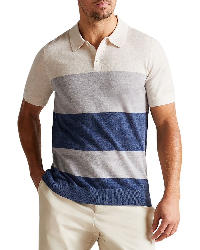 Ted Baker Merino Striped Polo Shirt | Bloomingdale's