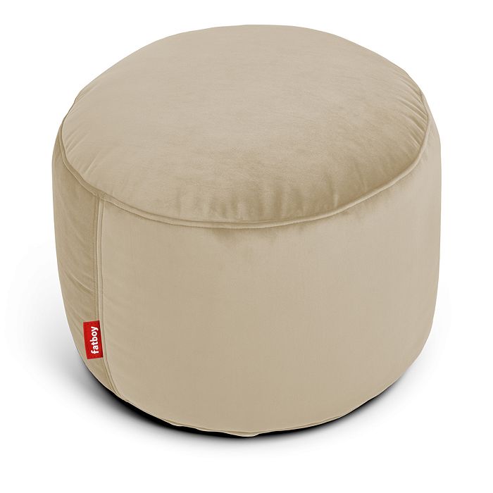 Shop Fatboy Point Velvet Pouf Ottoman In Taupe