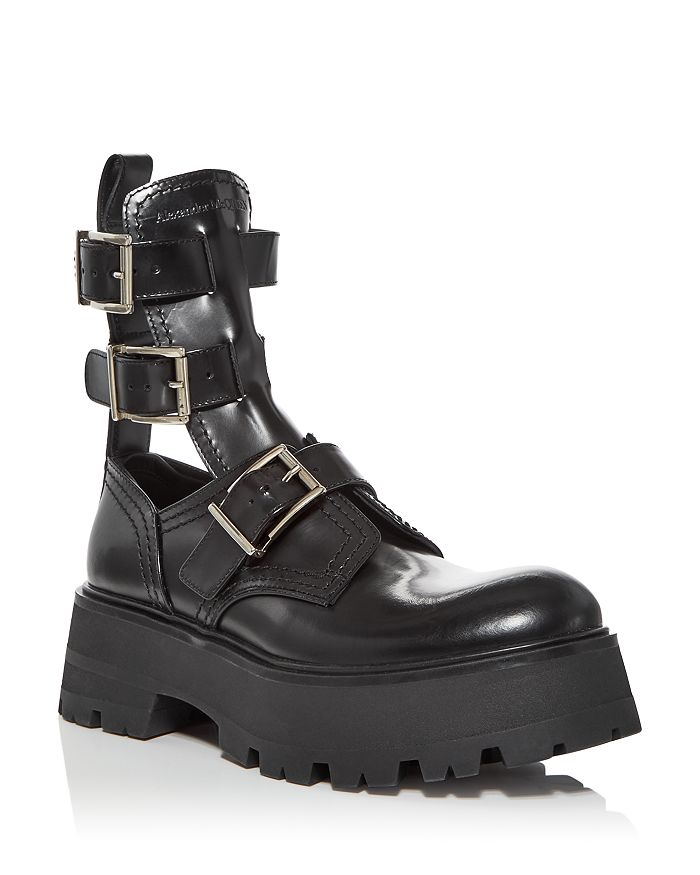 Alexander McQUEEN Women s Caged Platform Combat Boots Bloomingdale s