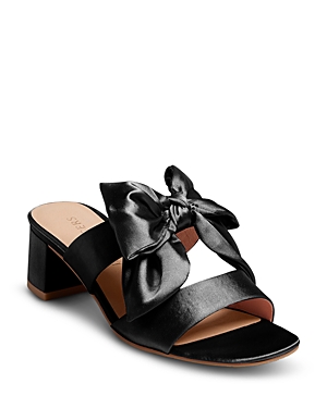 Jack Rogers Heidi Mid Womens Satin Open Toe Slide In Black/black