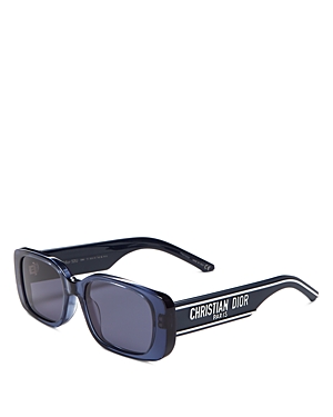 Shop Dior Wil S2u Rectangular Sunglasses, 53mm In Blue/blue Solid