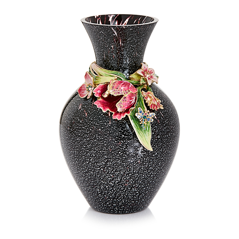 Jay Strongwater Dabbled Tulip Vase In Jewel