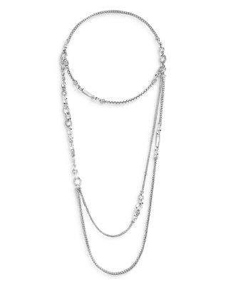 Sterling Silver Classic Chain Layered Necklace, 34"