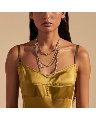 Sterling Silver Classic Chain Layered Necklace, 34"