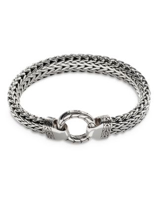 Men's Sterling Silver Classic Chain Ring Clasp Bracelet, 11mm