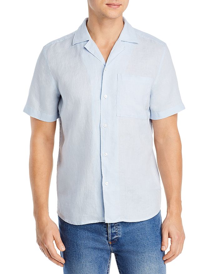 HUGO Ellino Linen Relaxed Fit Short Sleeve Button Down Shirt ...