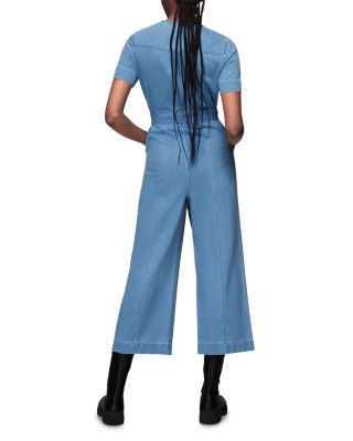 Short Sleeve Denim Jumpsuit