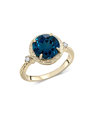 Bloomingdale's London Blue Topaz & Diamond Accent Ring in 14K Yellow Gold - 100% Exclusive