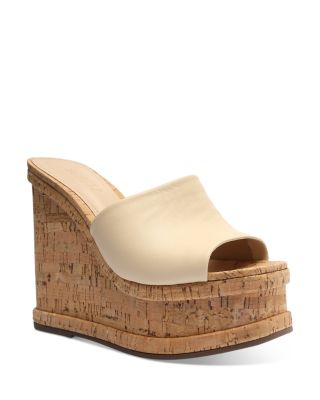 SCHUTZ Women's Dalle Wild Calf Hair Wedge Heel Platform Sandals...