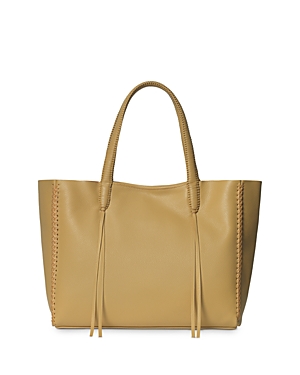 Callista Iconic Medium Leather Tote In Amber/silver