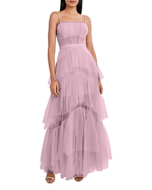 Bcbgmaxazria Tulle Corset Essential Gown In Pink Rose