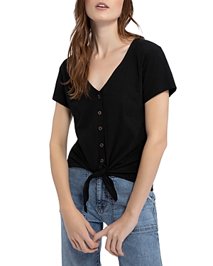 Sanctuary By My Side Tie Front Top In Black