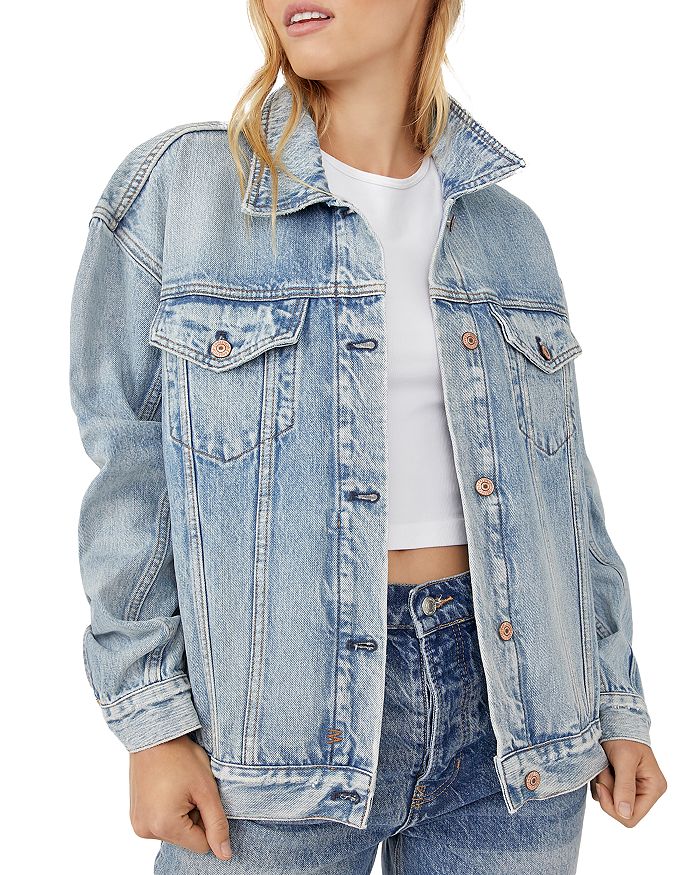 Free people denim trucker jacket discount