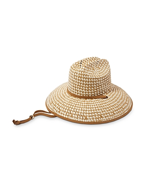 Lele Sadoughi Checkered Straw Sun Hat In Tan