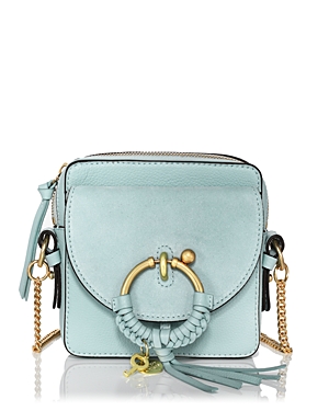 See By Chloé See By Chloe Joan Small Leather & Suede Crossbody In Sterling Blue