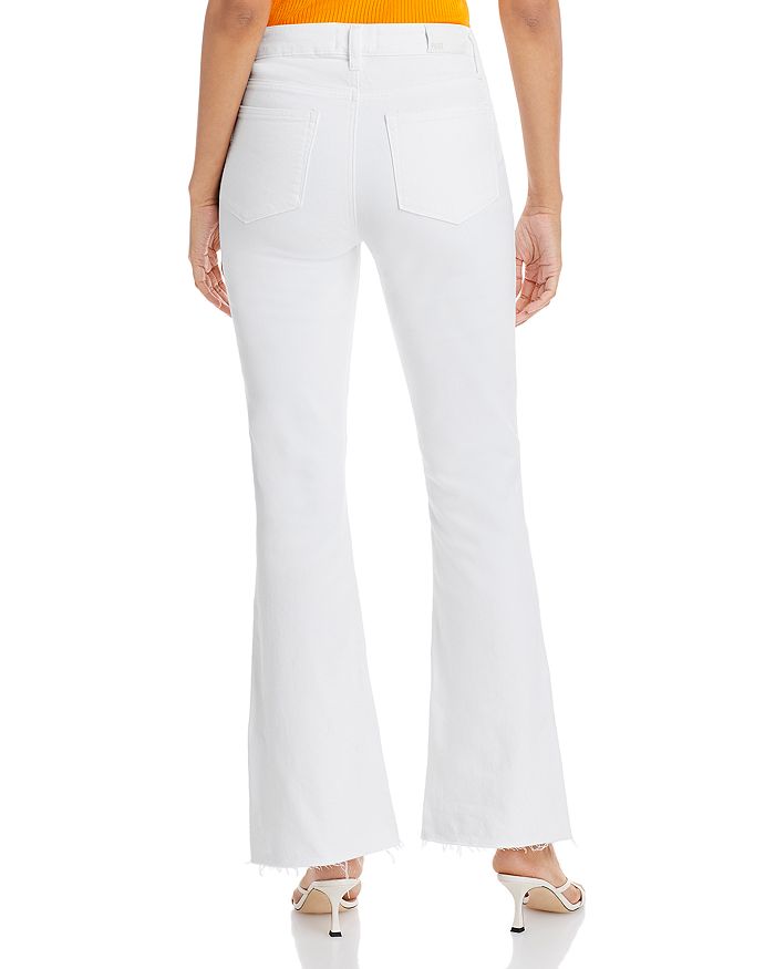 Shop Paige Laurel Canyon High Rise Flare Jeans In Crisp White