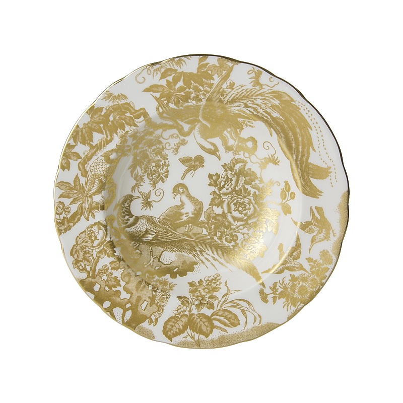 Royal Crown Derby Gold Aves Rim Soup Plate In Gold