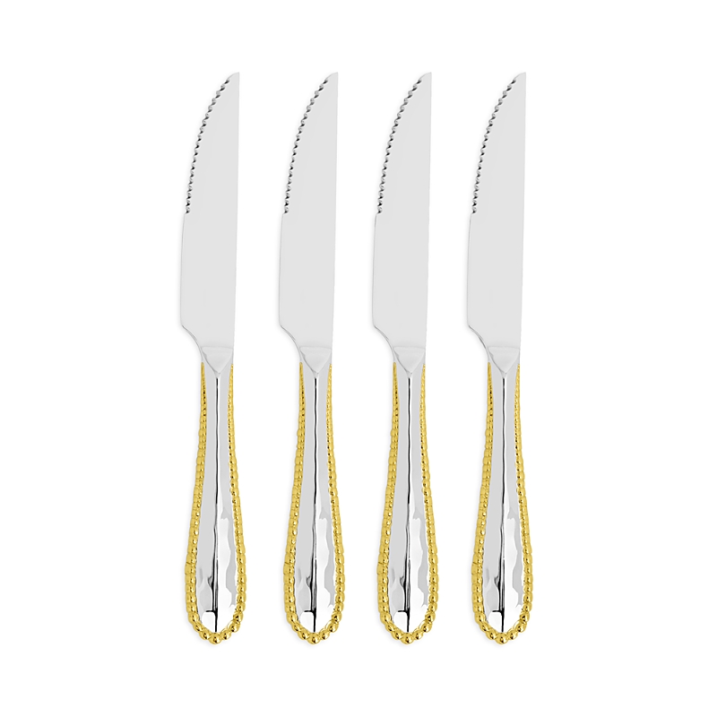 Michael Aram Molten Gold Steak Knives, Set Of 4 In Silver/gold