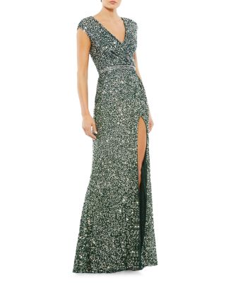 Mac Duggal - Cap Sleeve Sequin Gown