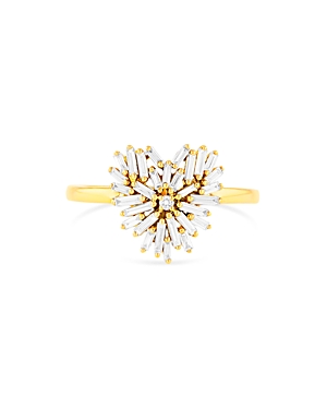 Shop Suzanne Kalan 18k Yellow & White Gold Diamond Small Heart Ring In White/gold