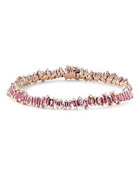 SUZANNE KALAN - 18K Rose Gold Fireworks Pink Sapphire Tennis Bracelet