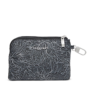Baggallini On The Go Daily Rfid Pouch In Midnight Blossom Print