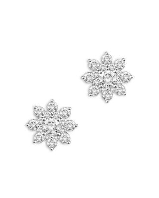 Bloomingdale's Fine Collection Diamond Flower Stud Earrings in 14K White Gold, 1.50 ct. t. w. - Exclusive