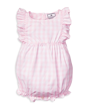 Shop Petite Plume Unisex Pink Gingham Ruffled Romper - Baby