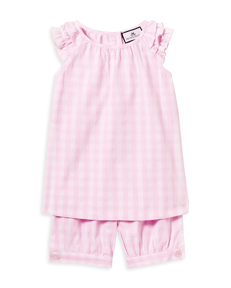 Petite Plume Amelie Gingham Two-piece Short Set In Pink