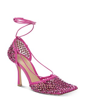 Bottega Veneta - Women's Square Toe Embellished Stretch High Heel Pumps