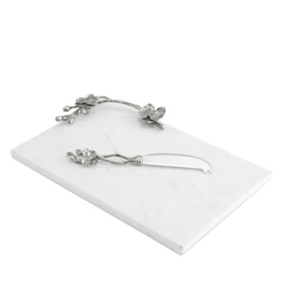 White Orchid Small Cheeseboard with Knife