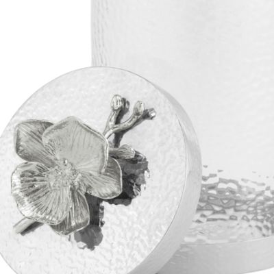Large White Orchid Canister