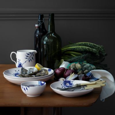 Blue Fluted Mega 9.75" Shallow Bowl