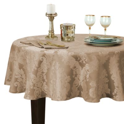 Elrene Home Fashions - Barcelona Jacquard Damask Round Tablecloth, 90" x 90"