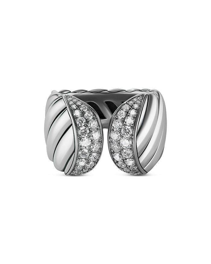 David Yurman - Sculpted Cable Ring with Pav&eacute; Diamonds