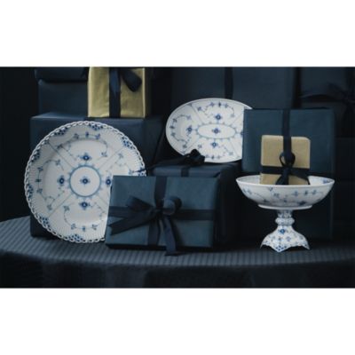 Blue Fluted Plain Deep Plate, 8.27