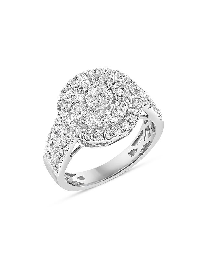 Bloomingdale's Diamond Double Halo Ring in 14K White Gold, 1.65 ct. t.w