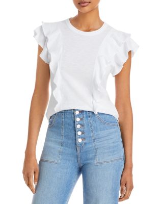 Veronica Beard Bea Ruffled Short Sleeve Tee