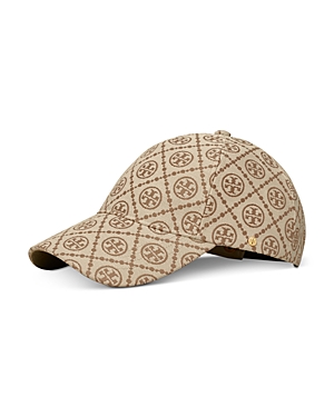 Tory Burch T Monogram Baseball Cap In Brown/beige