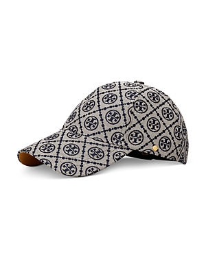 Tory Burch T Monogram Baseball Cap In Blue/cream