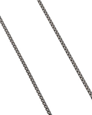 Men's Gray Titanium & Stainless Steel Small Box Chain Necklace 18", 2.7mm