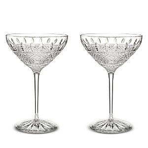 Waterford Master Craft Irish Lace Martini Glasses, Set Of 2 In Transparent