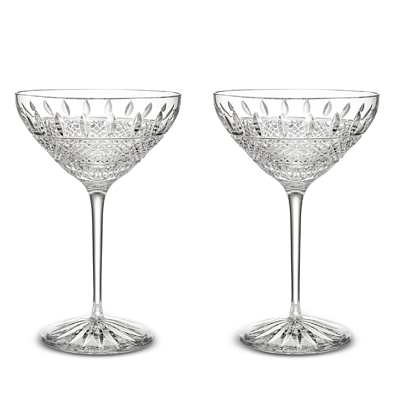 Waterford Irish Lace Crystal-glass Martini Glasses Set Of Two In Clear
